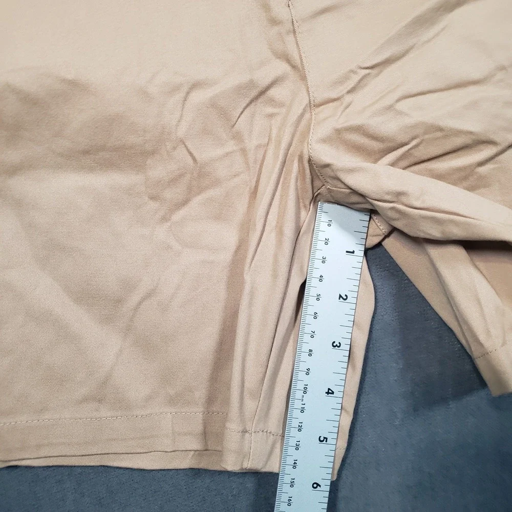 Ellos Chino Shorts‎ Womens 16 Tan Cotton Blend Stretch Flat Front Casual Classic